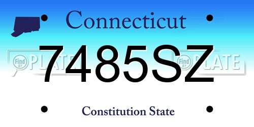 7485SZ Connecticut License Plate