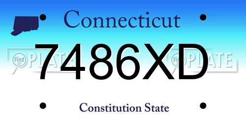 7486XD Connecticut License Plate