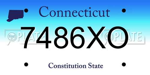 7486XO Connecticut License Plate