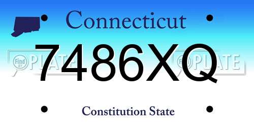 7486XQ Connecticut License Plate