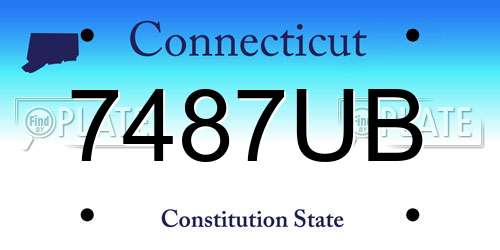 7487UB Connecticut License Plate