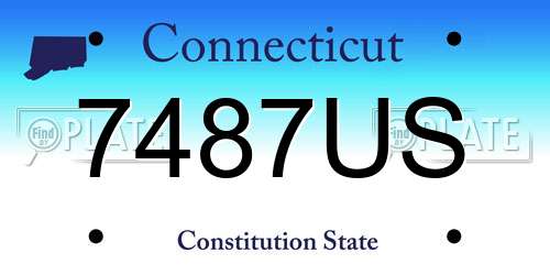 7487US Connecticut License Plate