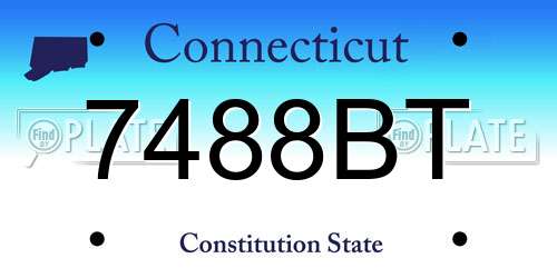7488BT Connecticut License Plate