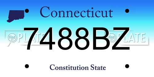 7488BZ Connecticut License Plate