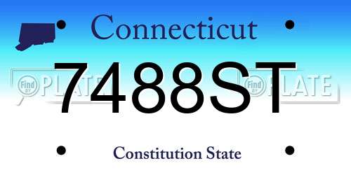 7488ST Connecticut License Plate