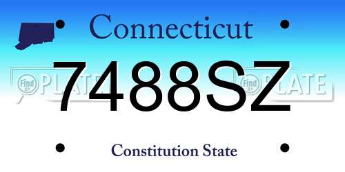 7488SZ Connecticut License Plate