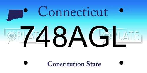 748AGL Connecticut License Plate