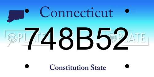 748B52 Connecticut License Plate