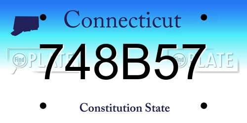 748B57 Connecticut License Plate