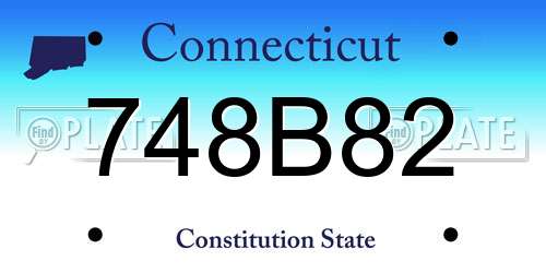 748B82 Connecticut License Plate
