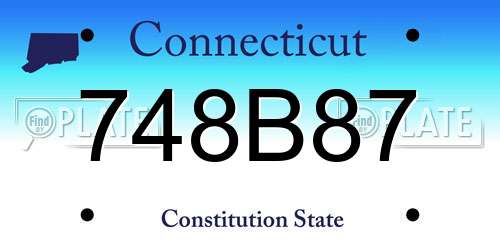748B87 Connecticut License Plate