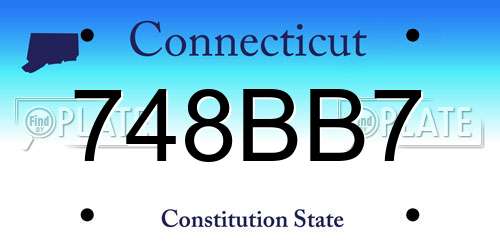 748BB7 Connecticut License Plate