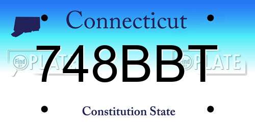 748BBT Connecticut License Plate