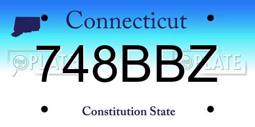 748BBZ Connecticut License Plate