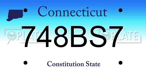 748BS7 Connecticut License Plate