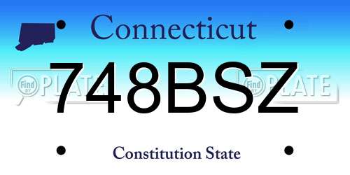 748BSZ Connecticut License Plate