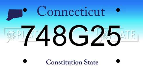 748G25 Connecticut License Plate
