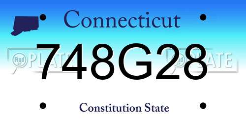 748G28 Connecticut License Plate