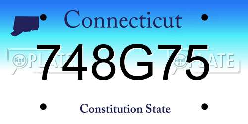 748G75 Connecticut License Plate