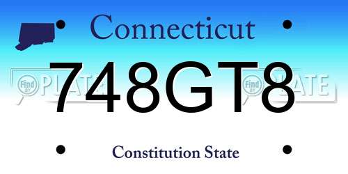 748GT8 Connecticut License Plate