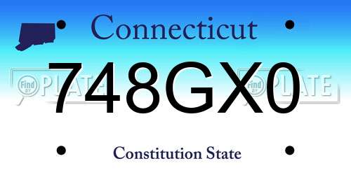 748GX0 Connecticut License Plate