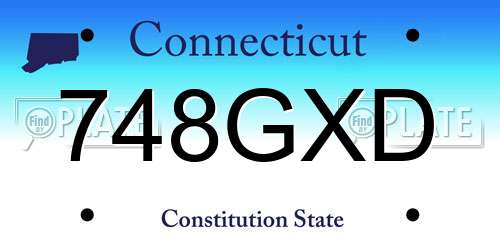 748GXD Connecticut License Plate