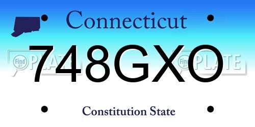 748GXO Connecticut License Plate