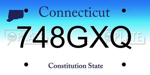 748GXQ Connecticut License Plate