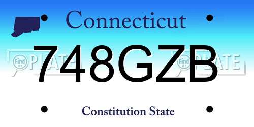 748GZB Connecticut License Plate