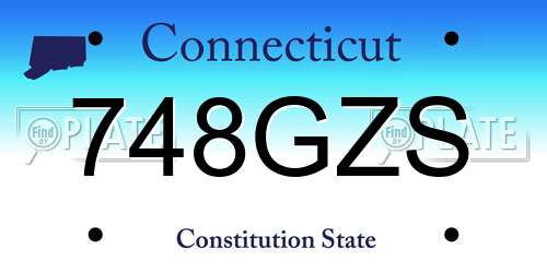 748GZS Connecticut License Plate