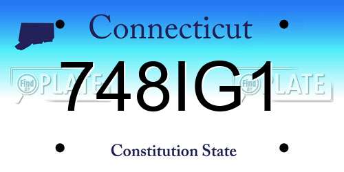 748IG1 Connecticut License Plate