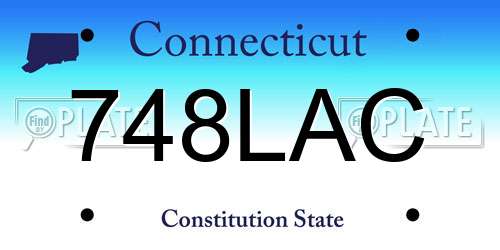 748LAC Connecticut License Plate