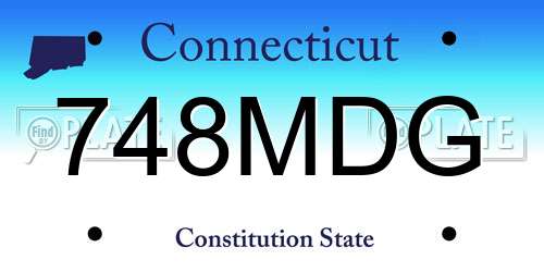 748MDG Connecticut License Plate