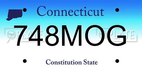 748MOG Connecticut License Plate