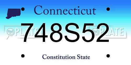 748S52 Connecticut License Plate