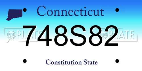 748S82 Connecticut License Plate