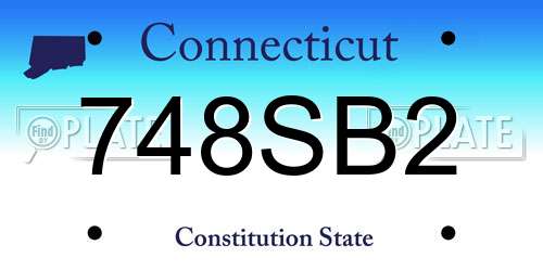 748SB2 Connecticut License Plate
