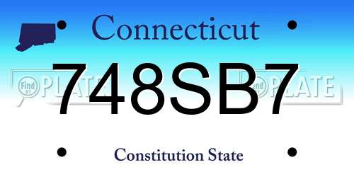 748SB7 Connecticut License Plate