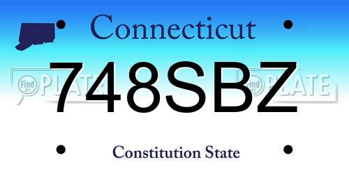 748SBZ Connecticut License Plate