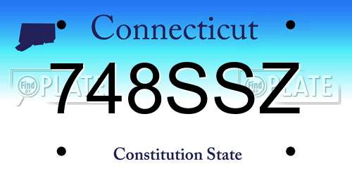 748SSZ Connecticut License Plate
