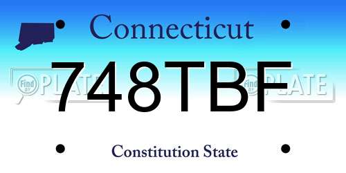 748TBF Connecticut License Plate