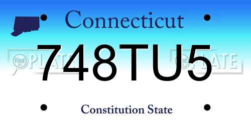 748TU5 Connecticut License Plate