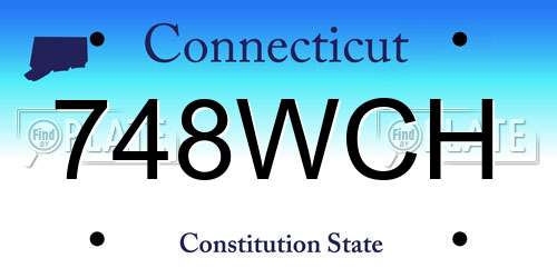 748WCH Connecticut License Plate