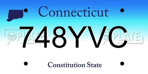 748YVC Connecticut License Plate