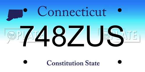 748ZUS Connecticut License Plate