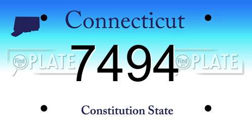 7494 Connecticut License Plate