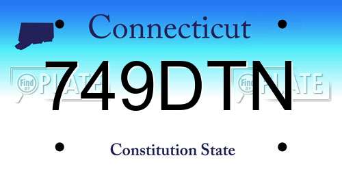 749DTN Connecticut License Plate