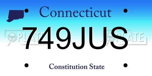 749JUS Connecticut License Plate