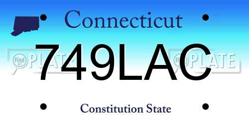 749LAC Connecticut License Plate