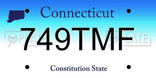 749TMF Connecticut License Plate